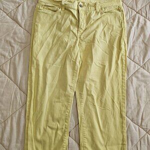 NY DJ Denim Capri Pants Women's 12 L (Yellow)
